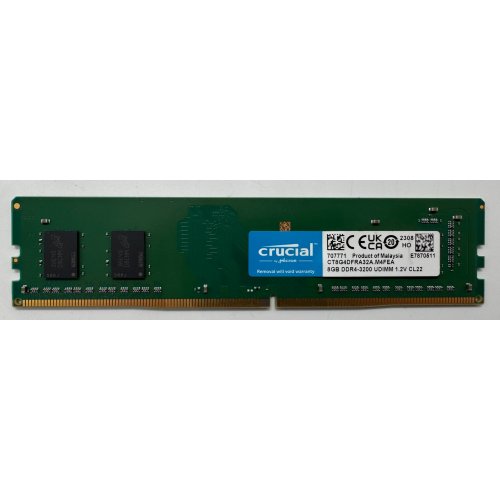 Озу Crucial DDR4 8GB 3200Mhz (CT8G4DFRA32A) (Восстановлено продавцом, 866949) купить в Украине: Киев, Днепр, Харьков, Одесса  | Проверка совместимости, низкая цена, отзывы, характеристики от TELEMART фото