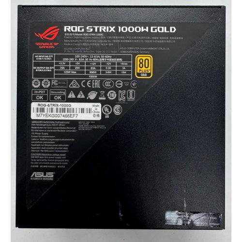 Блок питания Asus ROG Strix 1000W (ROG-STRIX-1000G) (Восстановлено продавцом, 866961) купить в Украине: Киев, Днепр, Харьков, Одесса  | Проверка совместимости, низкая цена, отзывы, характеристики от TELEMART фото