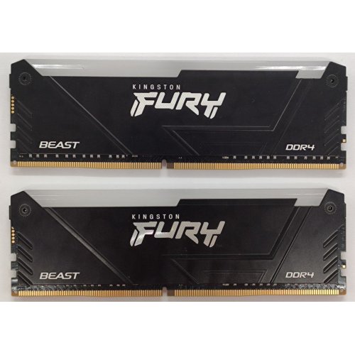 Озп Kingston DDR4 16GB (2x8GB) 3200Mhz FURY Beast RGB Black (KF432C16BB2AK2/16) (Відновлено продавцем, 867138) купити в Україні: Київ, Львів, Хмельницький, Тернопіль, Івано-Франківськ | Перевірка сумісності, низька ціна, відгуки, характеристики від TELEMART фото