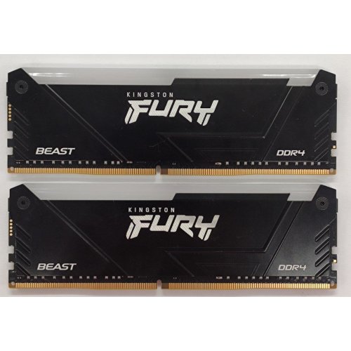 Озу Kingston DDR4 16GB (2x8GB) 3200Mhz FURY Beast RGB Black (KF432C16BB2AK2/16WP) (Восстановлено продавцом, 867140) купить в Украине: Киев, Днепр, Харьков, Одесса  | Проверка совместимости, низкая цена, отзывы, характеристики от TELEMART фото