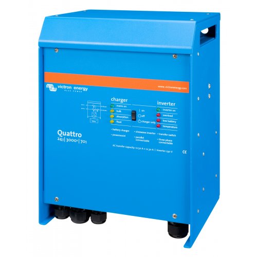 Гибридный инвертор Victron Energy Quattro 24V 3000W (24/3000/70-50/50) купить в Украине: Киев, Днепр, Харьков, Одесса  | Низкая цена, отзывы, характеристики от TELEMART фото