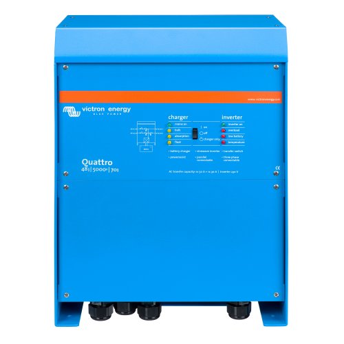 Гибридный инвертор Victron Energy Quattro 48V 5000W (48/5000/70-100/100) купить в Украине: Киев, Днепр, Харьков, Одесса  | Низкая цена, отзывы, характеристики от TELEMART фото