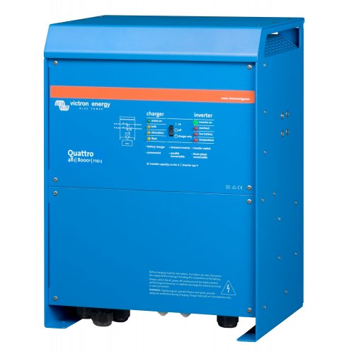 Гибридный инвертор Victron Energy Quattro 48V 8000W (48/8000/110-100/100) купить в Украине: Киев, Днепр, Харьков, Одесса  | Низкая цена, отзывы, характеристики от TELEMART фото
