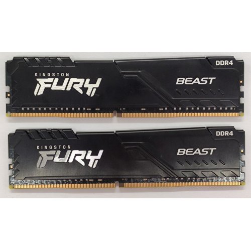 Озу Kingston DDR4 32GB (2x16GB) 2666Mhz FURY Beast RGB Black (KF426C16BB1AK2/32) (Восстановлено продавцом, 867179) купить в Украине: Киев, Днепр, Харьков, Одесса  | Проверка совместимости, низкая цена, отзывы, характеристики от TELEMART фото