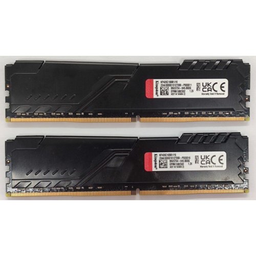 Озп Kingston DDR4 32GB (2x16GB) 2666Mhz FURY Beast Black (KF426C16BB1K2/32) (Відновлено продавцем, 867179) купити в Україні: Київ, Львів, Хмельницький, Тернопіль, Івано-Франківськ | Перевірка сумісності, низька ціна, відгуки, характеристики від TELEMART фото