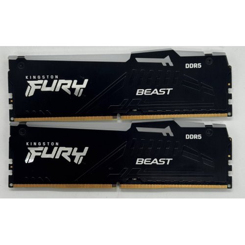 Озу Kingston DDR5 32GB (2x16GB) 5200Mhz FURY Beast RGB (KF552C36BBEAK2-32) (Восстановлено продавцом, 867513) купить в Украине: Киев, Днепр, Харьков, Одесса  | Проверка совместимости, низкая цена, отзывы, характеристики от TELEMART фото