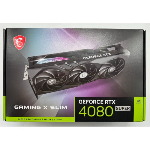 Відеокарта MSI GeForce RTX 4080 SUPER GAMING X SLIM 16384MB (RTX 4080 SUPER 16G GAMING X SLIM) (Відновлено продавцем, 867541) купити в Україні: Київ, Львів, Хмельницький, Тернопіль, Івано-Франківськ | Перевірка сумісності, низька ціна, відгуки, характеристики від TELEMART фото