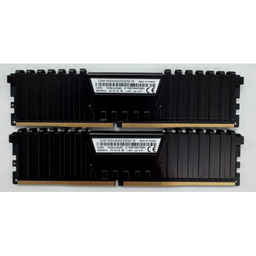 Озу Corsair DDR4 16GB (2x8GB) 4000Mhz Vengeance LPX Black (CMK16GX4M2Z4000C16) (Восстановлено продавцом, 867551) купить в Украине: Киев, Днепр, Харьков, Одесса  | Проверка совместимости, низкая цена, отзывы, характеристики от TELEMART фото