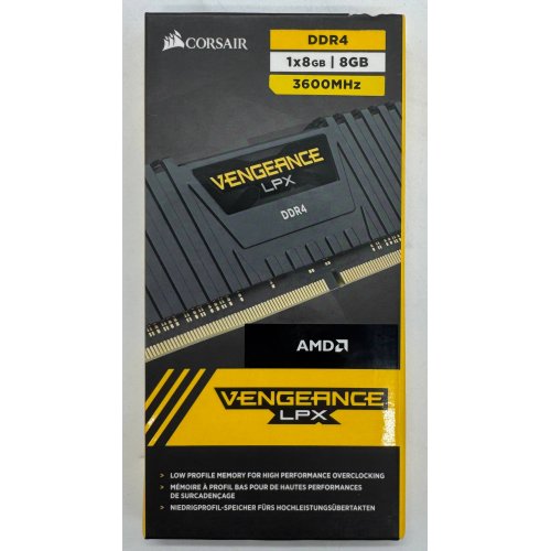 Озу Corsair DDR4 8GB 3600Mhz Vengeance LPX Black (CMK8GX4M1Z3600C18) (Состояние нового, 867566) купить в Украине: Киев, Днепр, Харьков, Одесса  | Проверка совместимости, низкая цена, отзывы, характеристики от TELEMART фото