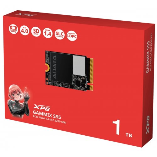 SSD-диск ADATA Gammix S55 3D NAND 1TB M.2 (2230 PCI-E) NVMe (SGAMMIXS55-1T-C) купить в Украине: Киев, Днепр, Харьков, Одесса  | Проверка совместимости, низкая цена, отзывы, характеристики от TELEMART фото