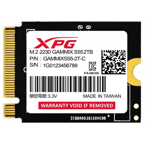 SSD-диск ADATA Gammix S55 3D NAND 2TB M.2 (2230 PCI-E) NVMe (SGAMMIXS55-2T-C) купить в Украине: Киев, Днепр, Харьков, Одесса  | Проверка совместимости, низкая цена, отзывы, характеристики от TELEMART фото