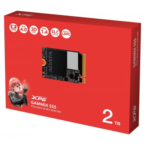 SSD-диск ADATA Gammix S55 3D NAND 2TB M.2 (2230 PCI-E) NVMe (SGAMMIXS55-2T-C) купить в Украине: Киев, Днепр, Харьков, Одесса  | Проверка совместимости, низкая цена, отзывы, характеристики от TELEMART фото