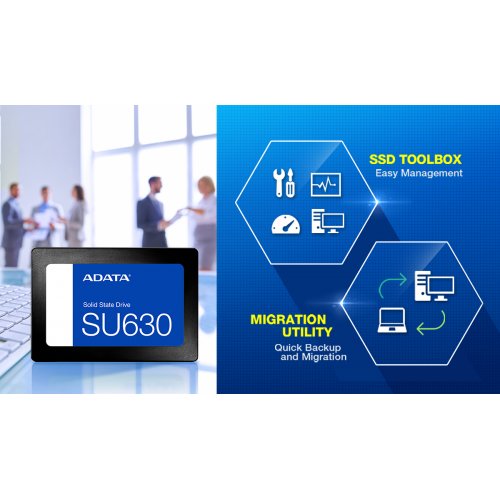 SSD-диск ADATA Ultimate SU630 3D QLC 1.92TB 2.5" (ASU630SS-1T92Q-R) купить в Украине: Киев, Днепр, Харьков, Одесса  | Проверка совместимости, низкая цена, отзывы, характеристики от TELEMART фото