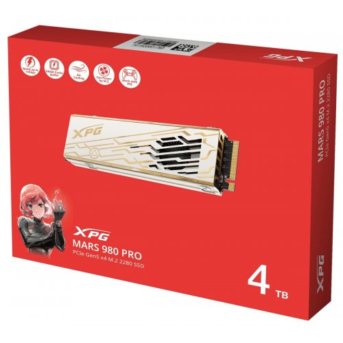 SSD-диск ADATA XPG Mars 980 Pro 3D NAND 4TB M.2 (2280 PCI-E) NVMe x4 (SMAR-980P-4TCI) купить в Украине: Киев, Днепр, Харьков, Одесса  | Проверка совместимости, низкая цена, отзывы, характеристики от TELEMART фото