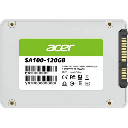 SSD-диск Acer SA100 3D NAND TLC 120GB 2.5'' (BL.9BWWA.101) купить в Украине: Киев, Днепр, Харьков, Одесса  | Проверка совместимости, низкая цена, отзывы, характеристики от TELEMART фото