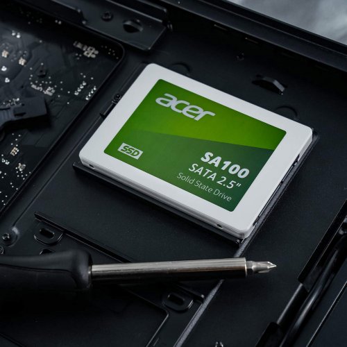 SSD-диск Acer SA100 3D NAND TLC 120GB 2.5'' (BL.9BWWA.101) купить в Украине: Киев, Днепр, Харьков, Одесса  | Проверка совместимости, низкая цена, отзывы, характеристики от TELEMART фото