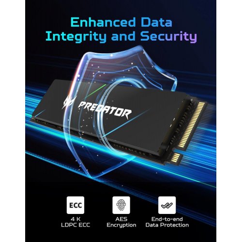 SSD-диск Acer Predator GM7000 3D NAND TLC 1TB M.2 (2280 PCI-E) NVMe x4 (BL.9BWWR.105) купить в Украине: Киев, Днепр, Харьков, Одесса  | Проверка совместимости, низкая цена, отзывы, характеристики от TELEMART фото