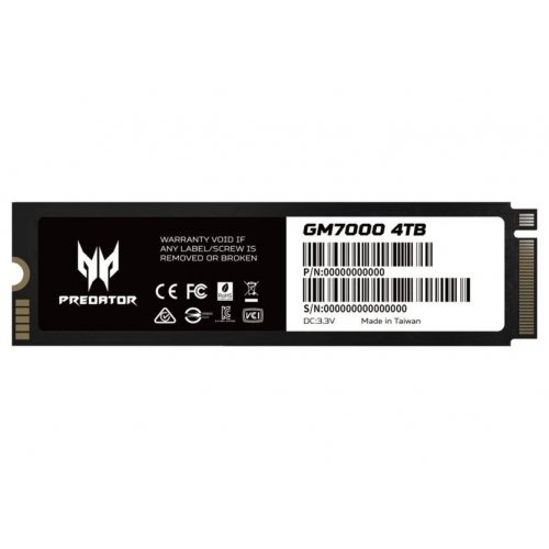 SSD-диск Acer Predator GM7000 3D NAND TLC 4TB M.2 (2280 PCI-E) NVMe x4 (BL.9BWWR.107) купить в Украине: Киев, Днепр, Харьков, Одесса  | Проверка совместимости, низкая цена, отзывы, характеристики от TELEMART фото