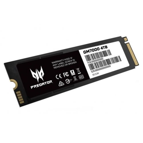 SSD-диск Acer Predator GM7000 3D NAND TLC 4TB M.2 (2280 PCI-E) NVMe x4 (BL.9BWWR.107) купить в Украине: Киев, Днепр, Харьков, Одесса  | Проверка совместимости, низкая цена, отзывы, характеристики от TELEMART фото