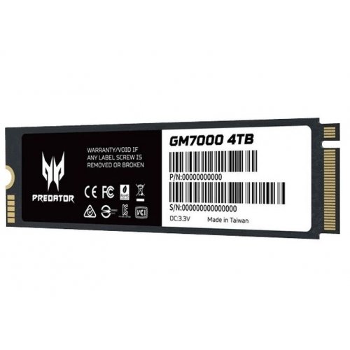 SSD-диск Acer Predator GM7000 3D NAND TLC 4TB M.2 (2280 PCI-E) NVMe x4 (BL.9BWWR.107) купить в Украине: Киев, Днепр, Харьков, Одесса  | Проверка совместимости, низкая цена, отзывы, характеристики от TELEMART фото
