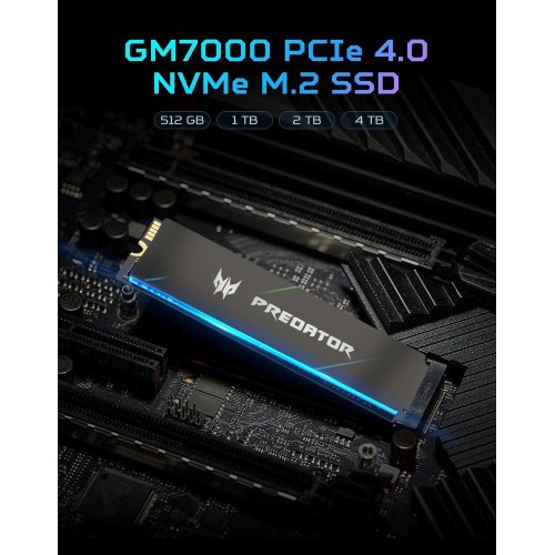 SSD-диск Acer Predator GM7000 3D NAND TLC 4TB M.2 (2280 PCI-E) NVMe x4 (BL.9BWWR.107) купить в Украине: Киев, Днепр, Харьков, Одесса  | Проверка совместимости, низкая цена, отзывы, характеристики от TELEMART фото