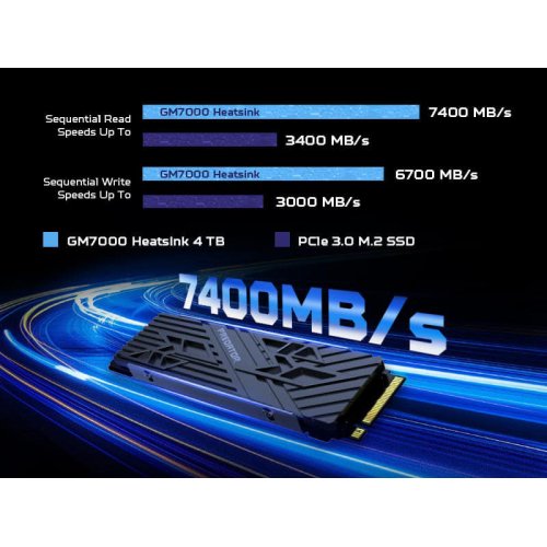 SSD-диск Acer Predator GM7000 3D NAND TLC 4TB with Heatsink M.2 (2280 PCI-E) NVMe x4 (BL.9BWWR.124) купити в Україні: Київ, Львів, Хмельницький, Тернопіль, Івано-Франківськ | Перевірка сумісності, низька ціна, відгуки, характеристики від TELEMART фото