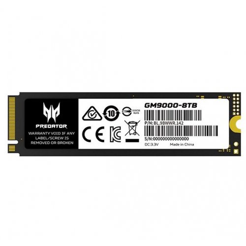 SSD-диск Acer Predator GM9000 3D NAND TLC 4TB M.2 (2280 PCI-E) NVMe x4 (BL.9BWWR.131) купить в Украине: Киев, Днепр, Харьков, Одесса  | Проверка совместимости, низкая цена, отзывы, характеристики от TELEMART фото