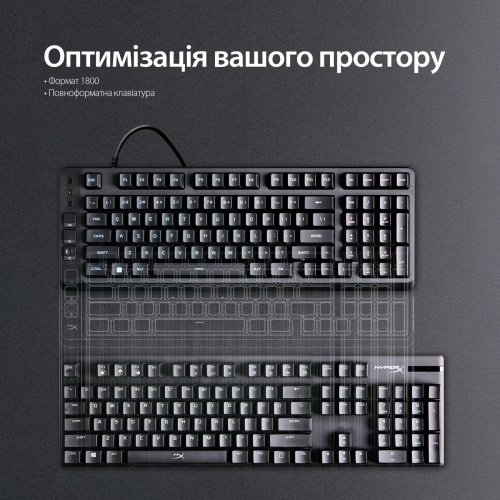 Клавиатура HyperX Eve 1800 RGB (B7JE0AA) Black купить в Украине: Киев, Днепр, Харьков, Одесса  | Низкая цена, отзывы, характеристики от TELEMART фото