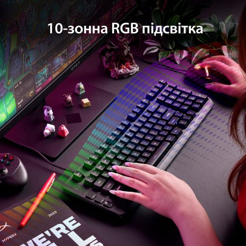 Клавиатура HyperX Eve 1800 RGB (B7JE0AA) Black купить в Украине: Киев, Днепр, Харьков, Одесса  | Низкая цена, отзывы, характеристики от TELEMART фото