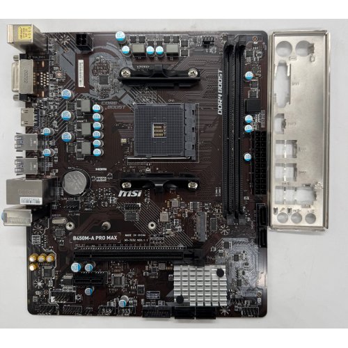 Материнская плата MSI B450M-A PRO MAX (sAM4, AMD B450) (Восстановлено продавцом, 867776) купить в Украине: Киев, Днепр, Харьков, Одесса  | Проверка совместимости, низкая цена, отзывы, характеристики от TELEMART фото