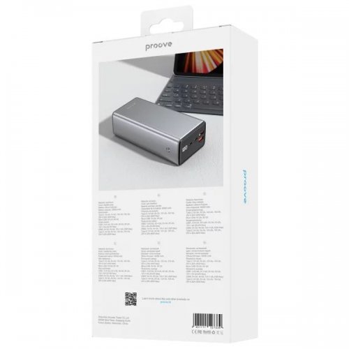 Powerbank Proove Metalskin 30000mAh 65W (PBM365210004) Gray купить в Украине: Киев, Днепр, Харьков, Одесса  | Низкая цена, отзывы, характеристики от TELEMART фото