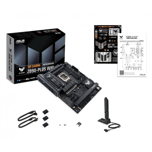 Уценка материнская плата Asus TUF GAMING Z890-PLUS WIFI (s1851, Intel Z890) (Вскрытая упаковка, 867795) купить в Украине: Киев, Днепр, Харьков, Одесса  | Проверка совместимости, низкая цена, отзывы, характеристики от TELEMART фото