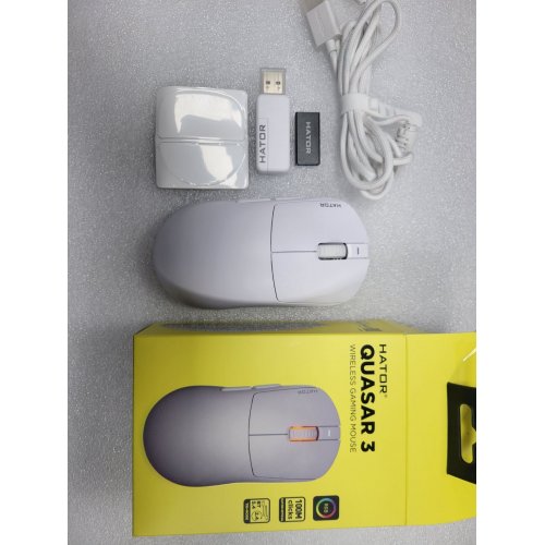 Уценка мышка HATOR Quasar 3 Wireless (HTM731) White (Следы использования, 867830) купить в Украине: Киев, Днепр, Харьков, Одесса  | Низкая цена, отзывы, характеристики от TELEMART фото
