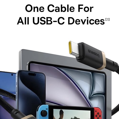 Кабель Baseus Dura Series USB Type-C to USB Type-C 100W 2m (P10377803U01-03) Black/Red купити в Україні: Київ, Львів, Хмельницький, Тернопіль, Івано-Франківськ | Низька ціна, відгуки, характеристики від TELEMART фото