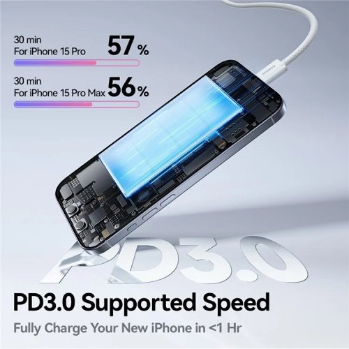 Кабель Baseus Dynamic 4 Series USB Type-C to USB Type-C 100W 1m (P10381400411-00) Pink купити в Україні: Київ, Львів, Хмельницький, Тернопіль, Івано-Франківськ | Низька ціна, відгуки, характеристики від TELEMART фото