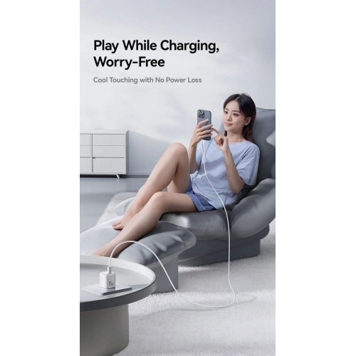 Кабель Baseus Dynamic 4 Series USB Type-C to USB Type-C 100W 1m (P10381400211-00) White купити в Україні: Київ, Львів, Хмельницький, Тернопіль, Івано-Франківськ | Низька ціна, відгуки, характеристики від TELEMART фото