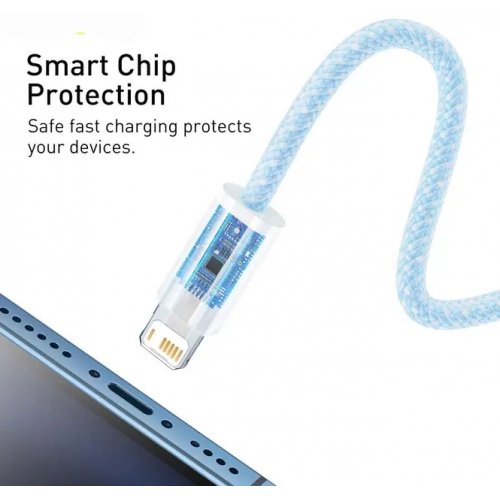 Кабель Baseus Dynamic Series USB to Lightning 2.4A 1m (CALD000403) Blue купити в Україні: Київ, Львів, Хмельницький, Тернопіль, Івано-Франківськ | Низька ціна, відгуки, характеристики від TELEMART фото