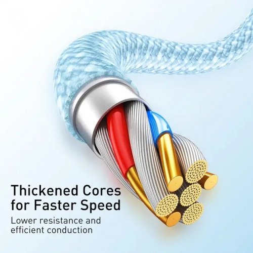 Кабель Baseus Dynamic Series USB to Lightning 2.4A 1m (CALD000403) Blue купити в Україні: Київ, Львів, Хмельницький, Тернопіль, Івано-Франківськ | Низька ціна, відгуки, характеристики від TELEMART фото