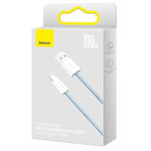 Кабель Baseus Dynamic Series USB to USB Type-C 100W 1m (CALD000603) Blue купить в Украине: Киев, Днепр, Харьков, Одесса  | Низкая цена, отзывы, характеристики от TELEMART фото