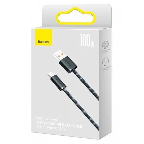 Кабель Baseus Dynamic Series USB to USB Type-C 100W 2m (CALD000716) Slate Gray купить в Украине: Киев, Днепр, Харьков, Одесса  | Низкая цена, отзывы, характеристики от TELEMART фото