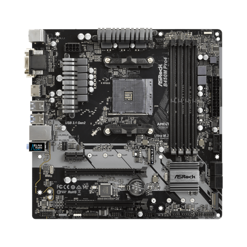 Фото Материнская плата AsRock B450M Pro4 (sAM4, AMD B450)