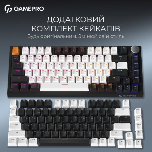 Клавиатура GamePro Asgard Valhalla Pro QLAB Sakura Switch Wireless (MK160-B-QS-PRO) Black купить в Украине: Киев, Днепр, Харьков, Одесса  | Низкая цена, отзывы, характеристики от TELEMART фото