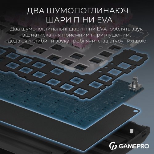 Клавиатура GamePro Asgard Valhalla Pro QLAB Sakura Switch Wireless (MK160-B-QS-PRO) Black купить в Украине: Киев, Днепр, Харьков, Одесса  | Низкая цена, отзывы, характеристики от TELEMART фото
