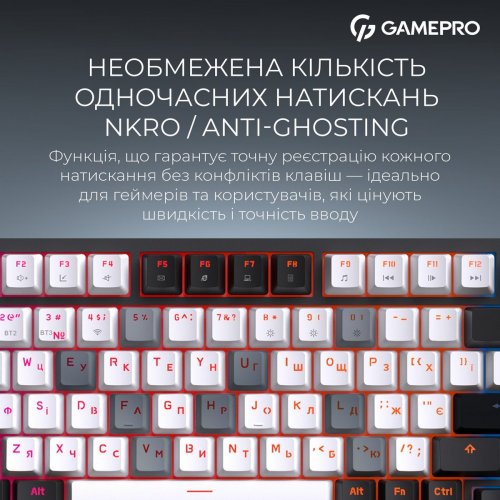 Клавиатура GamePro Asgard Valhalla Pro QLAB Sakura Switch Wireless (MK160-B-QS-PRO) Black купить в Украине: Киев, Днепр, Харьков, Одесса  | Низкая цена, отзывы, характеристики от TELEMART фото