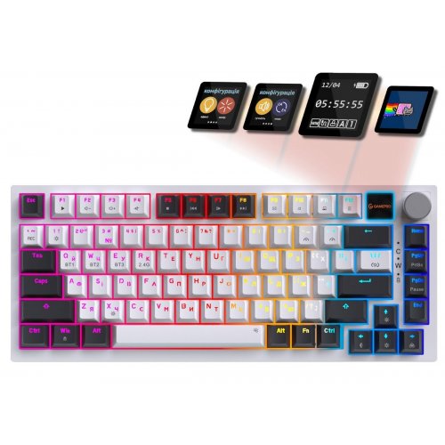 Клавиатура GamePro Asgard Valhalla Pro QLAB Sakura Switch Wireless with Display (MK160-W-D-QS-PRO) White купить в Украине: Киев, Днепр, Харьков, Одесса  | Низкая цена, отзывы, характеристики от TELEMART фото