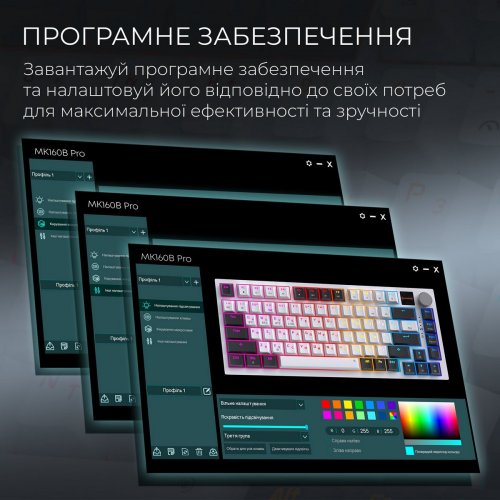 Клавиатура GamePro Asgard Valhalla Pro QLAB Sakura Switch Wireless with Display (MK160-W-D-QS-PRO) White купить в Украине: Киев, Днепр, Харьков, Одесса  | Низкая цена, отзывы, характеристики от TELEMART фото