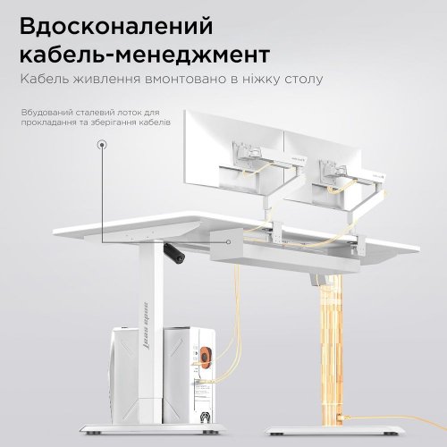 Компьютерный стол с электрорегулировкой высоты Anda Seat Xtreme 180 (AD-D-DD2-1800-04-W) White купить в Украине: Киев, Днепр, Харьков, Одесса  | Низкая цена, отзывы, характеристики от TELEMART фото