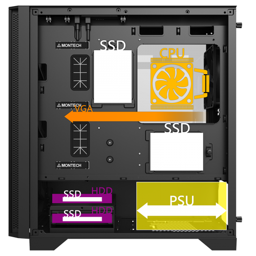 Уцінка корпус Montech Air 100 Lite без БЖ Black (Розкрита упаковка, 867991) купити в Україні: Київ, Львів, Хмельницький, Тернопіль, Івано-Франківськ | Перевірка сумісності, низька ціна, відгуки, характеристики від TELEMART фото