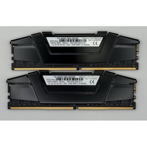 Озп G.Skill DDR4 32GB (2x16GB) 3600Mhz Ripjaws V Black (F4-3600C18D-32GVK) (Відновлено продавцем, 867999) купити в Україні: Київ, Львів, Хмельницький, Тернопіль, Івано-Франківськ | Перевірка сумісності, низька ціна, відгуки, характеристики від TELEMART фото
