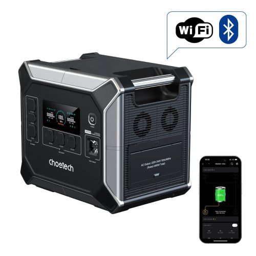 Зарядна станція Choetech BS067 2400W 2048Wh купити в Україні: Київ, Львів, Хмельницький, Тернопіль, Івано-Франківськ | Низька ціна, відгуки, характеристики від TELEMART фото